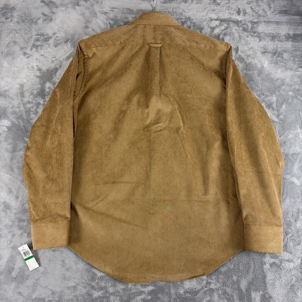 Izod Luxury Classics Corduroy Button Down Shirt Brown Long Sleeve Large NWT - Picture 8 of 8
